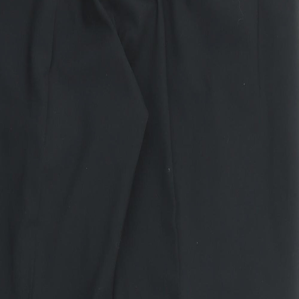 Marks and Spencer Mens Black Polyester Trousers Size 40 in L30 in Regular Zip