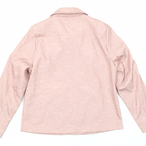 Bonmarché Womens Pink Geometric Jacket Size 10 Zip