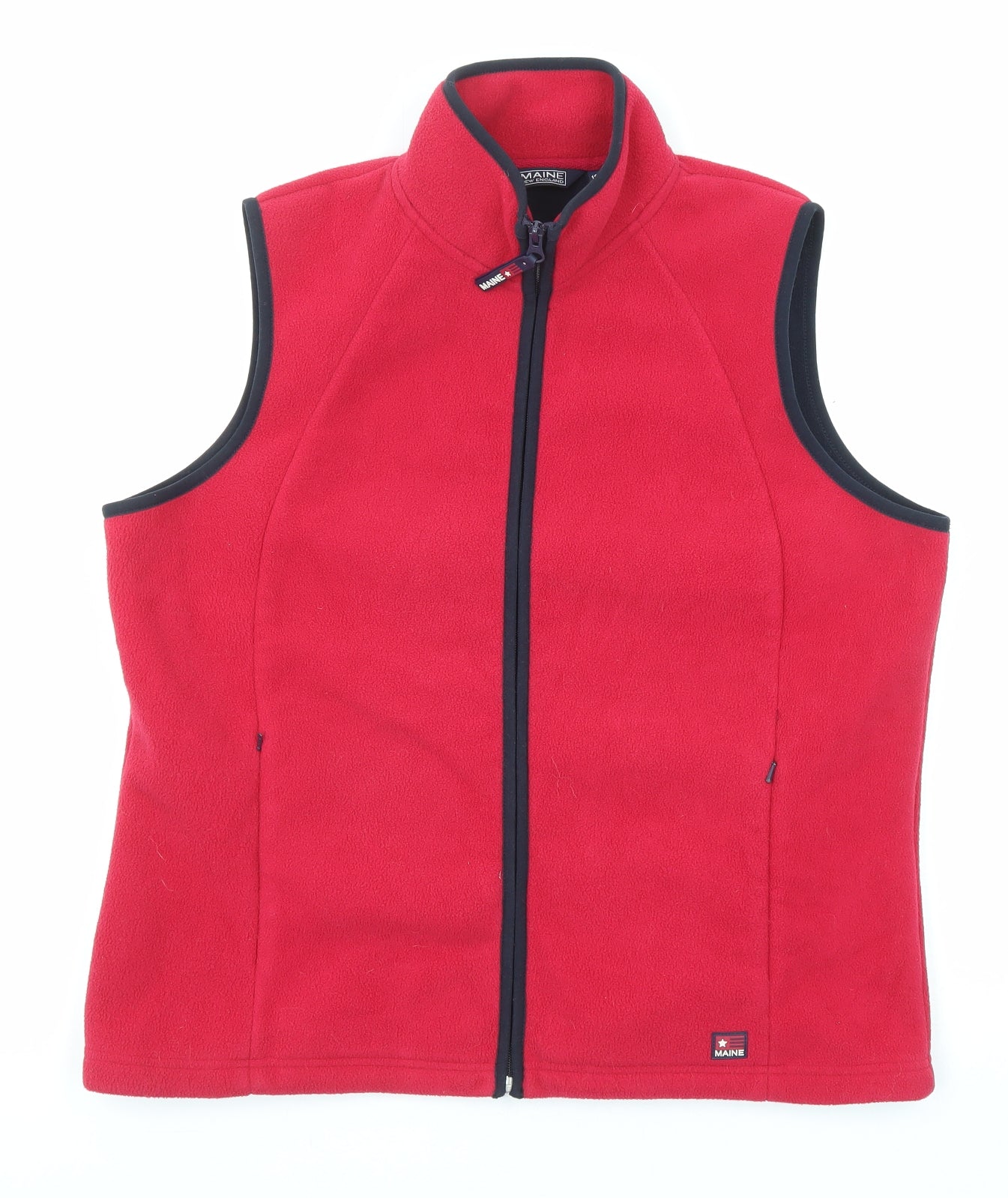 Maine New England Womens Red Gilet Jacket Size 16 Zip