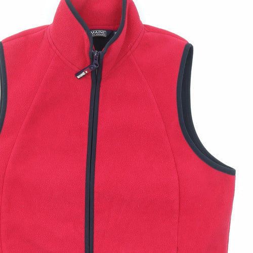 Maine New England Womens Red Gilet Jacket Size 16 Zip