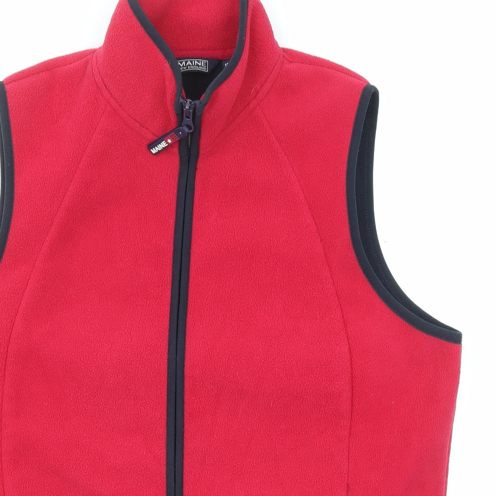 Maine New England Womens Red Gilet Jacket Size 16 Zip