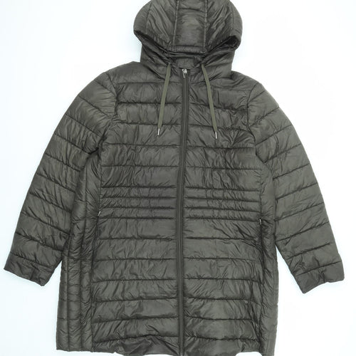 Principles Womens Green Quilted Coat Size 20 Zip