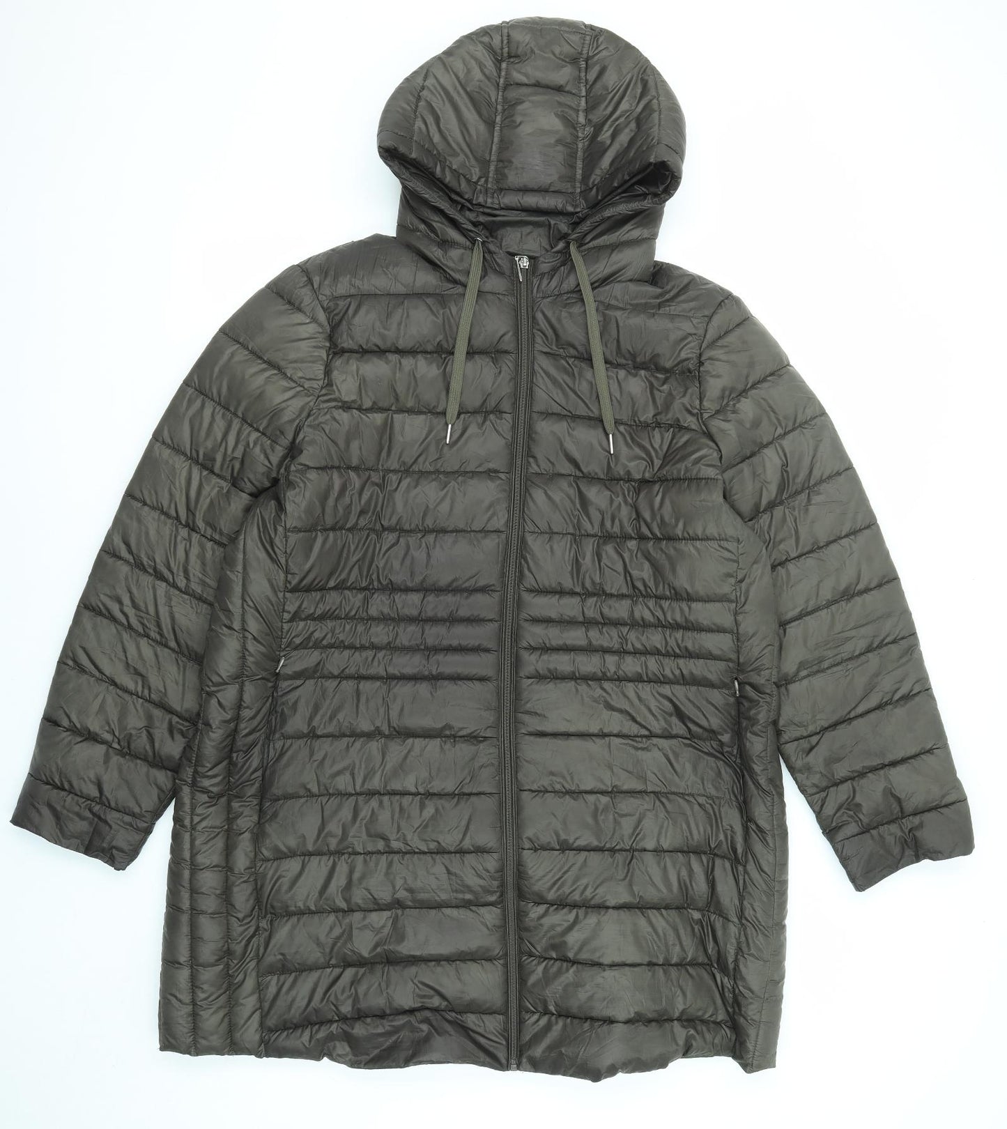 Principles Womens Green Quilted Coat Size 20 Zip