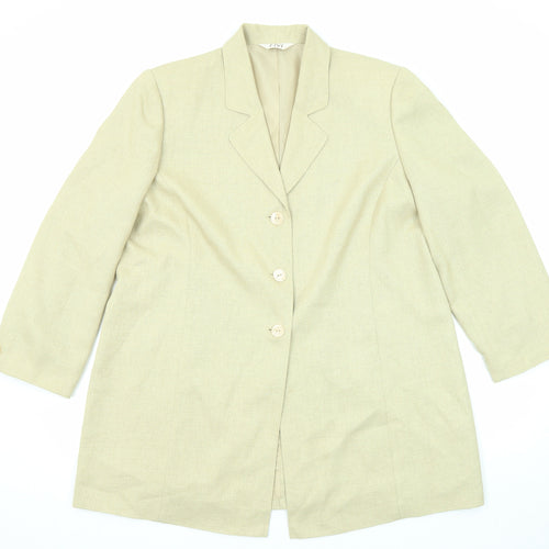 ELVI Womens Beige Jacket Blazer Size 20 Button