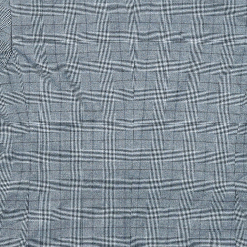 Skopes Mens Blue Plaid Polyester Jacket Suit Jacket Size 42 Regular