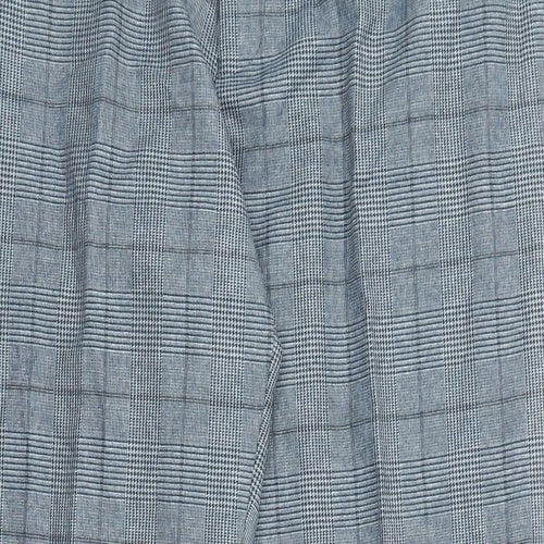 Skopes Mens Blue Check Polyester Trousers Size 38 in L28 in Regular Zip