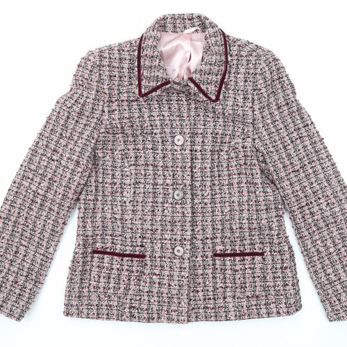 Berkertex Womens Multicoloured Jacket Blazer Size 12 Button