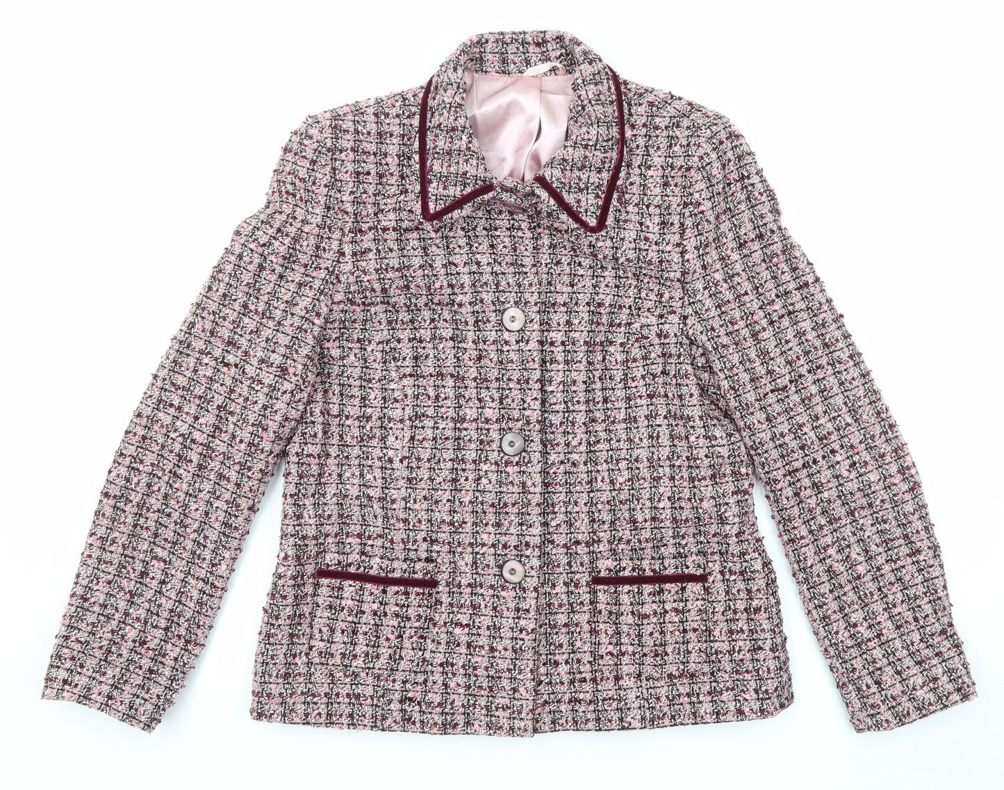 Berkertex Womens Multicoloured Jacket Blazer Size 12 Button