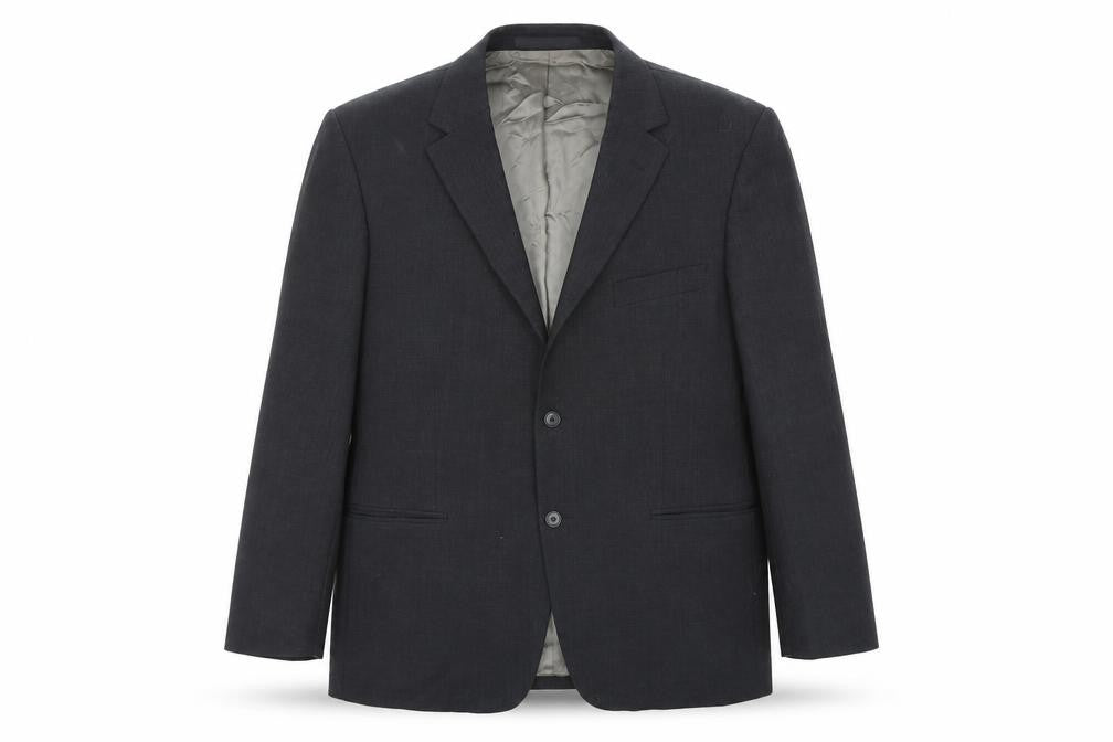 Front view of Marks & Spencer men’s black wool jacket suit jacket, size 42, regular