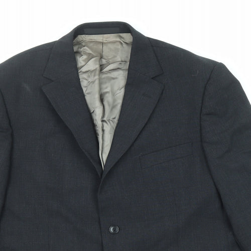 Marks and Spencer Mens Black Wool Jacket Suit Jacket Size 42 Regular