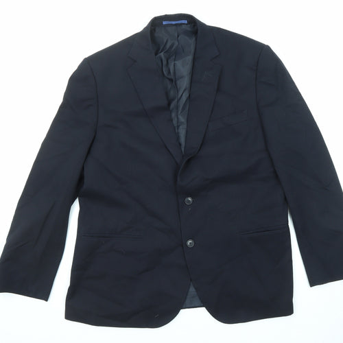 Marks and Spencer Mens Blue Polyester Jacket Suit Jacket Size 42 Regular