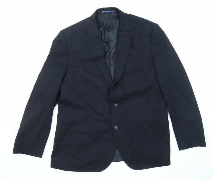 Marks and Spencer Mens Blue Polyester Jacket Suit Jacket Size 42 Regular