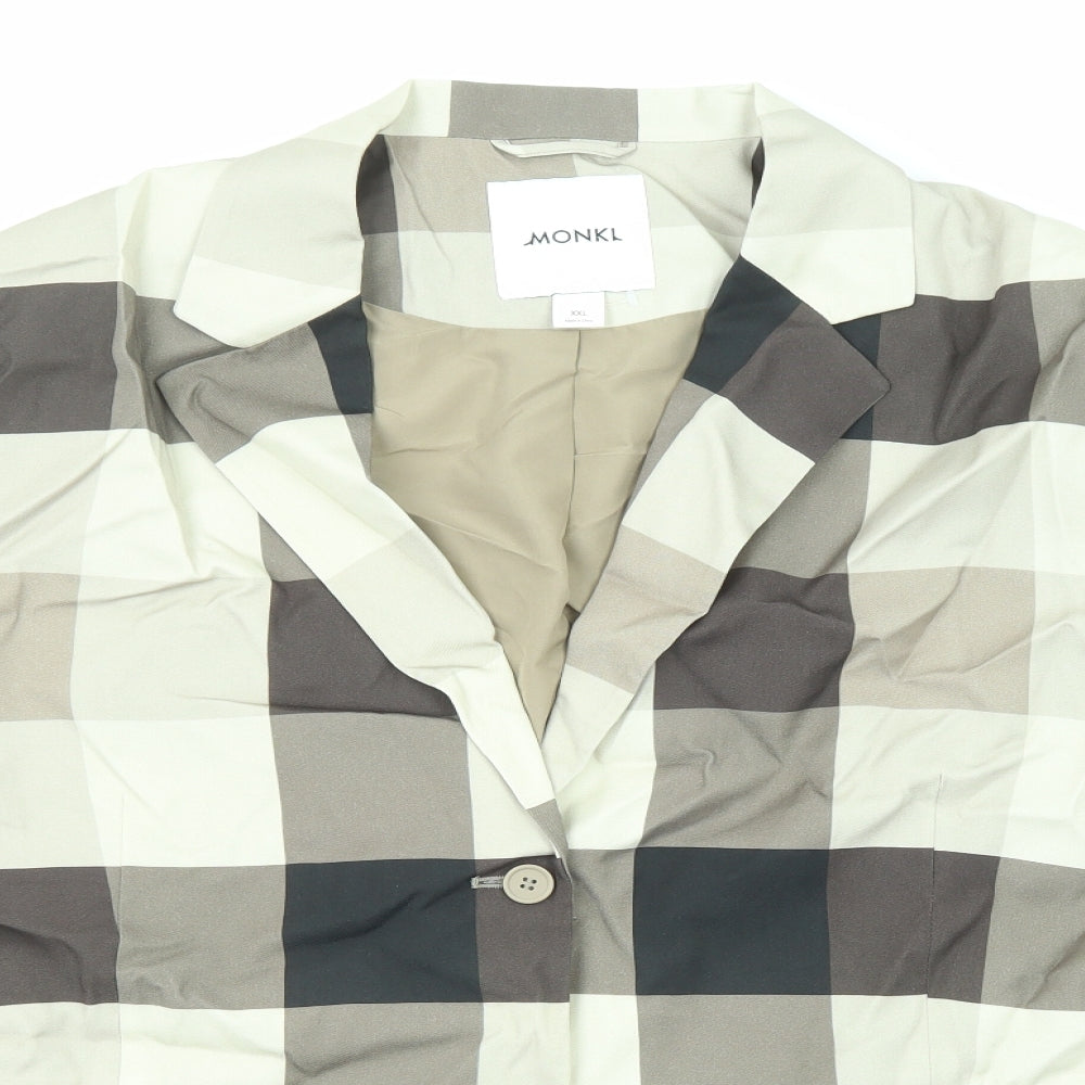 Monki Womens Multicoloured Geometric Jacket Blazer Size 2XL Button