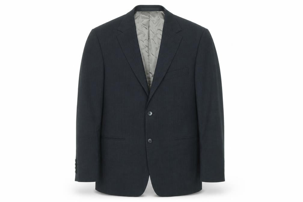 Front view of Marks & Spencer men’s black wool jacket suit jacket, size 40, regular