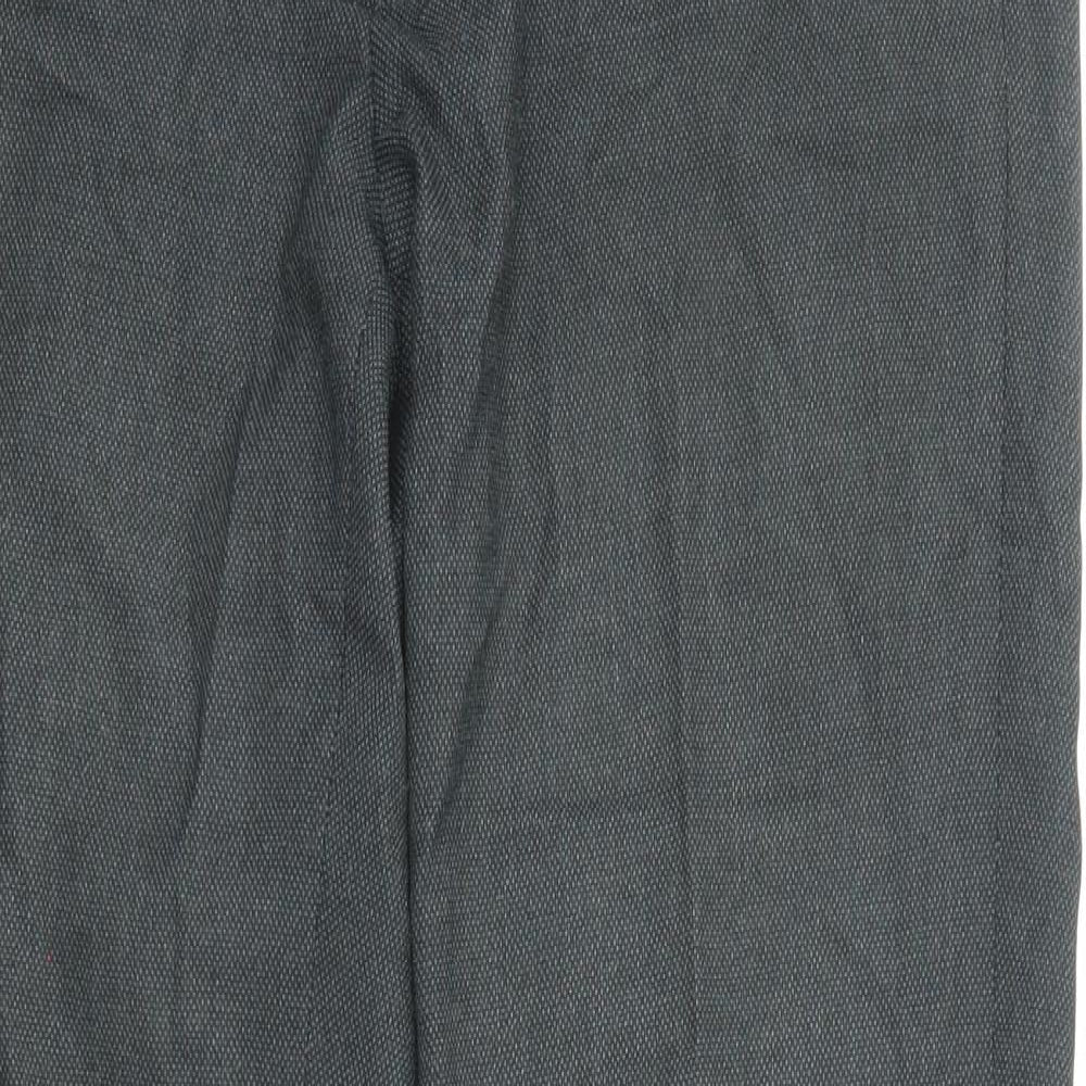 Marks and Spencer Mens Grey Polyester Trousers Size 32 in L31 in Regular Zip