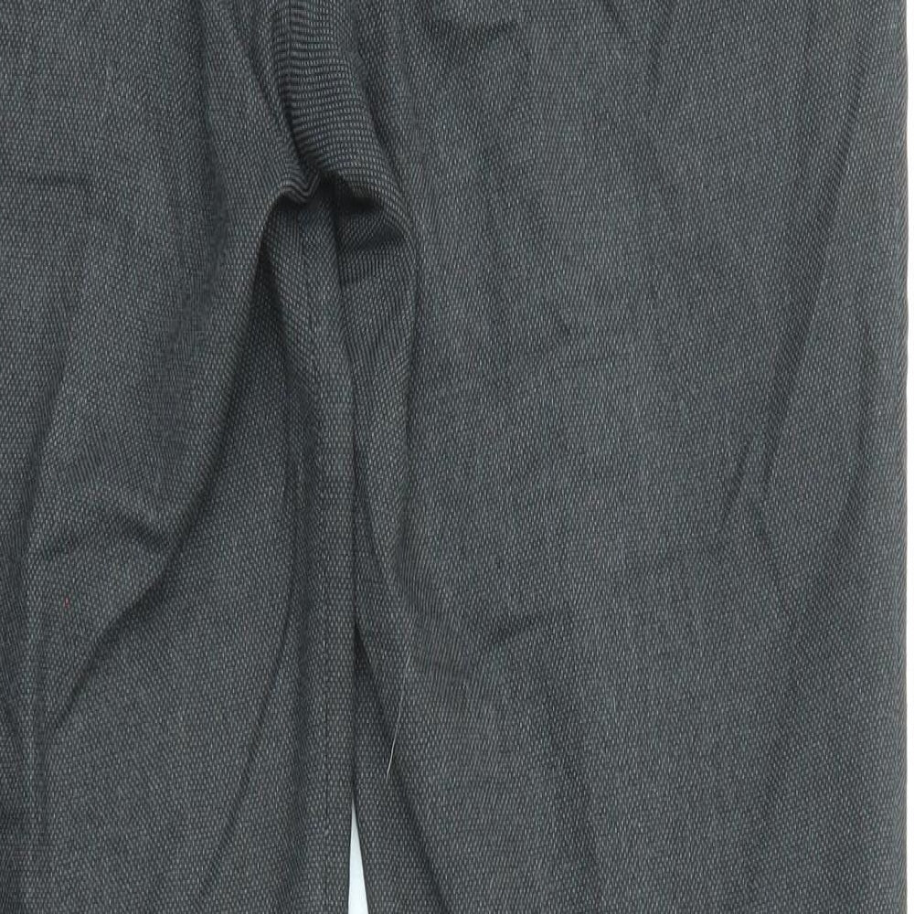 Marks and Spencer Mens Grey Polyester Trousers Size 32 in L31 in Regular Zip