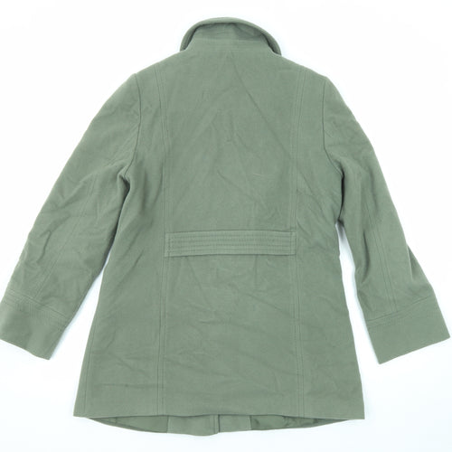 Marks and Spencer Womens Green Overcoat Coat Size 12 Button