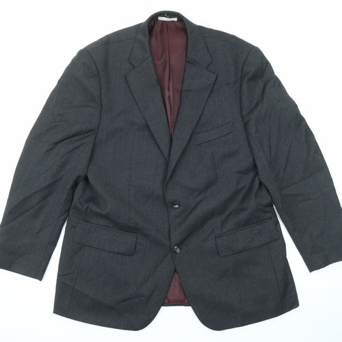 Greenwoods Mens Black Wool Jacket Suit Jacket Size 42 Regular