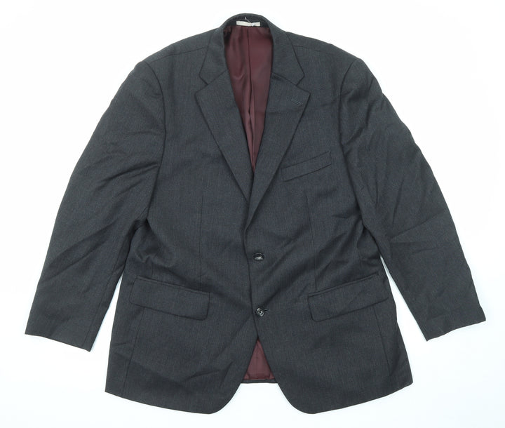 Greenwoods Mens Black Wool Jacket Suit Jacket Size 42 Regular