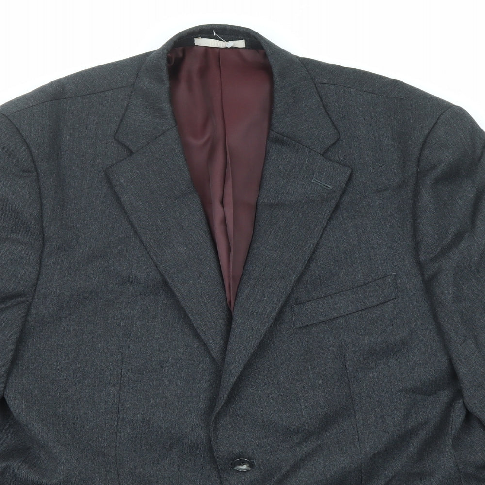 Greenwoods Mens Black Wool Jacket Suit Jacket Size 42 Regular