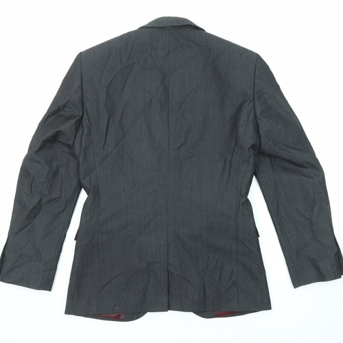 NEXT Mens Grey Striped Wool Jacket Suit Jacket Size 36 Regular