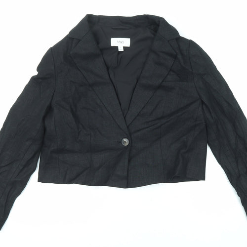 Marks and Spencer Womens Black Jacket Blazer Size 14 Button