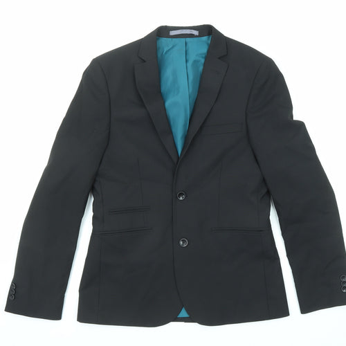 Marks and Spencer Mens Black Polyester Jacket Suit Jacket Size 36 Regular