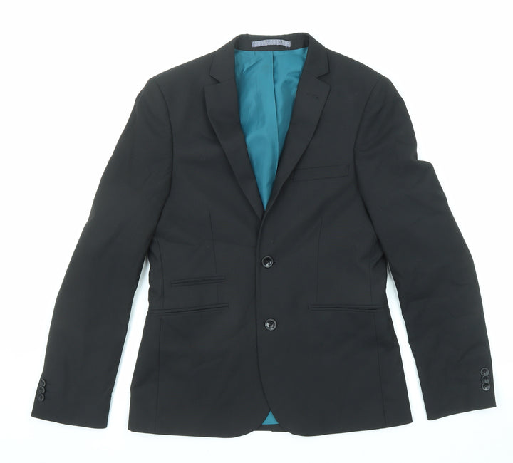 Marks and Spencer Mens Black Polyester Jacket Suit Jacket Size 36 Regular
