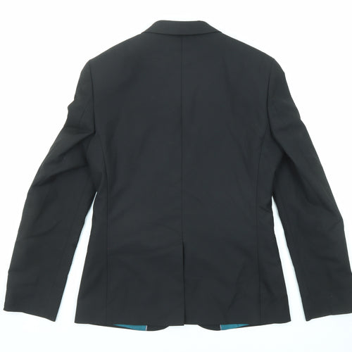 Marks and Spencer Mens Black Polyester Jacket Suit Jacket Size 36 Regular