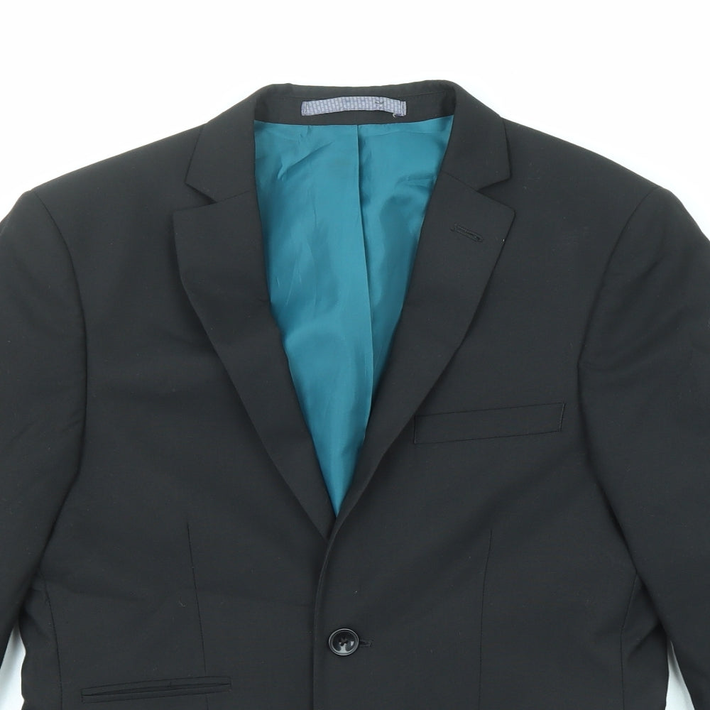 Marks and Spencer Mens Black Polyester Jacket Suit Jacket Size 36 Regular