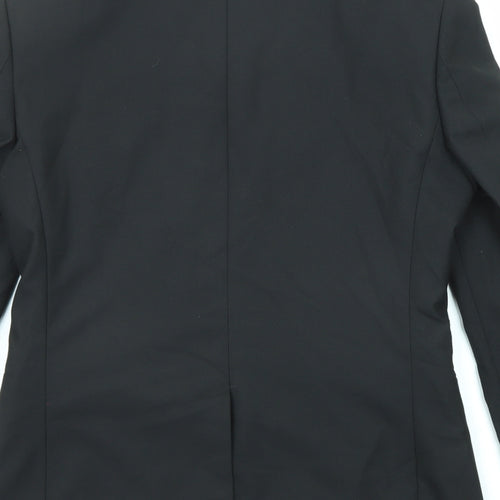 Marks and Spencer Mens Black Polyester Jacket Suit Jacket Size 36 Regular