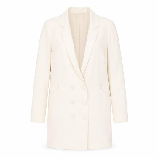 Front view of VILA women’s pink jacket blazer, size M, button - longline