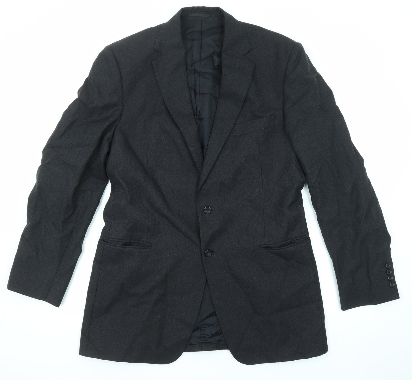Ede & Ravenscroft Mens Black Wool Jacket Suit Jacket Size 42 Regular