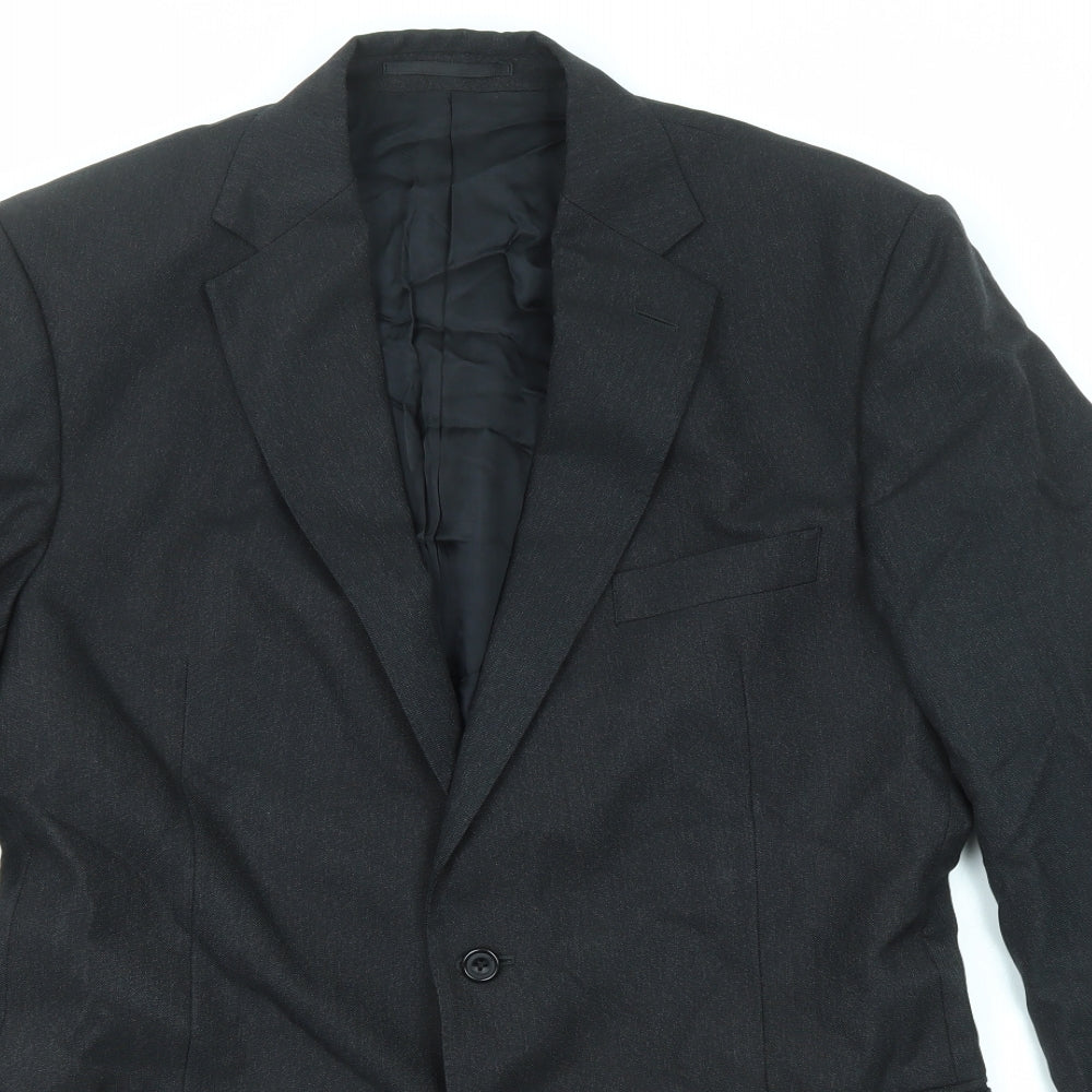 Ede & Ravenscroft Mens Black Wool Jacket Suit Jacket Size 42 Regular