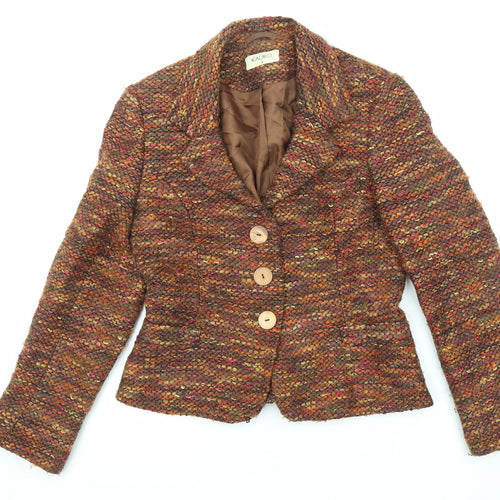 Kaliko Womens Multicoloured Geometric Jacket Blazer Size 8 Button