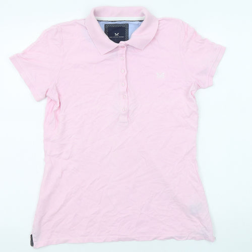 Crew Clothing Womens Pink Cotton Basic Polo Size 10 Collared