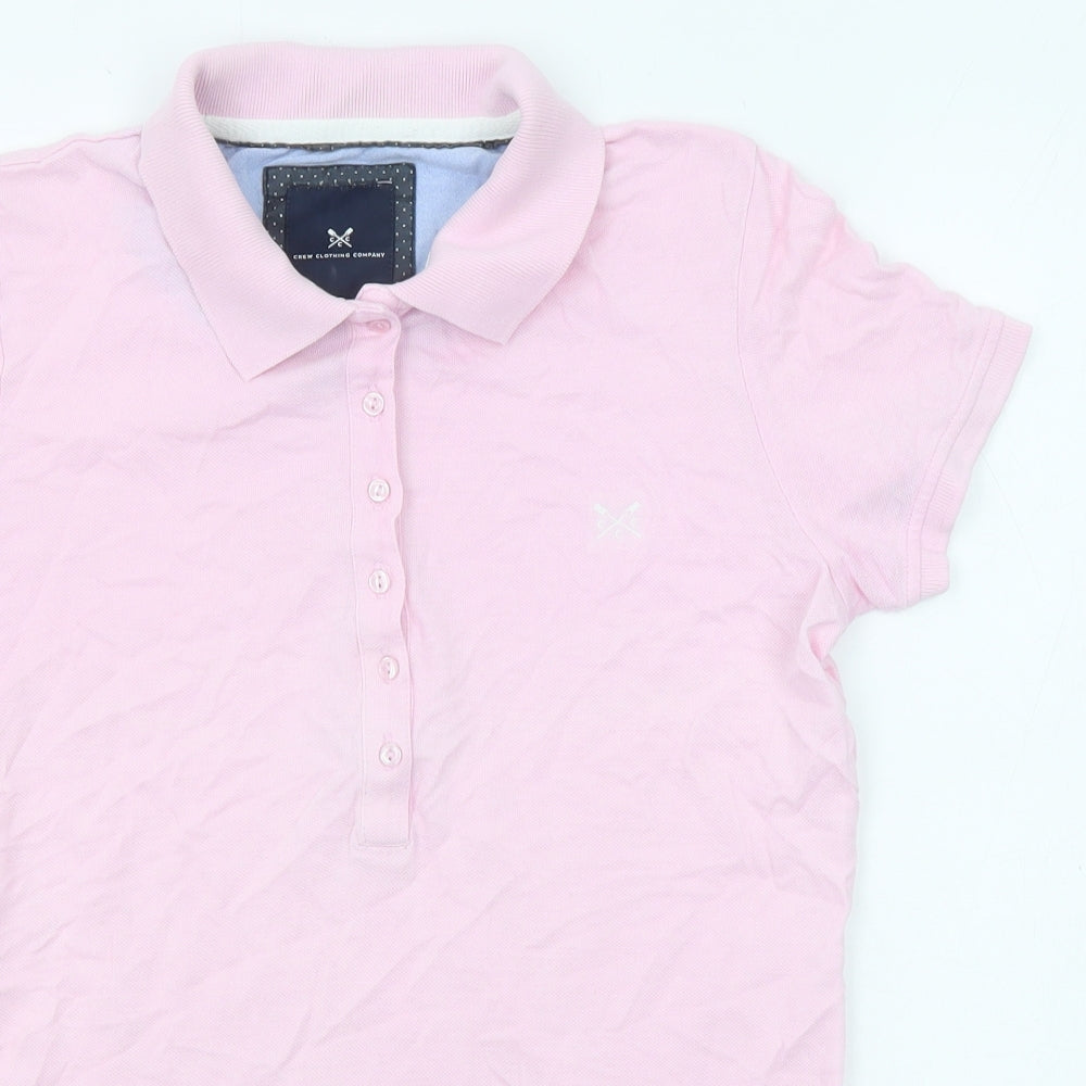 Crew Clothing Womens Pink Cotton Basic Polo Size 10 Collared