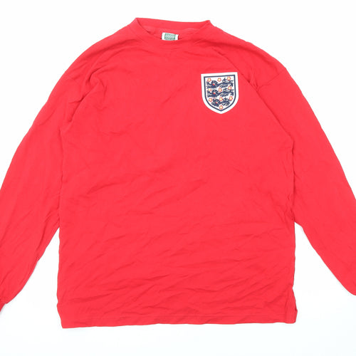 England Mens Red Cotton Pullover Sweatshirt Size XL