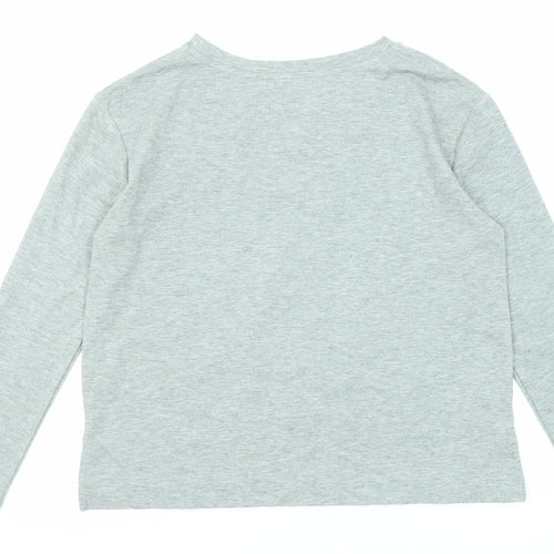Marks and Spencer Womens Grey Polyester Basic T-Shirt Size 12 Round Neck