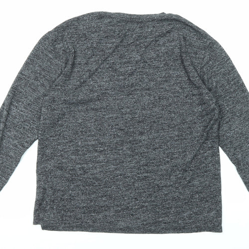 Zara Womens Grey Viscose Basic T-Shirt Size 10 Round Neck - Try Your Luck