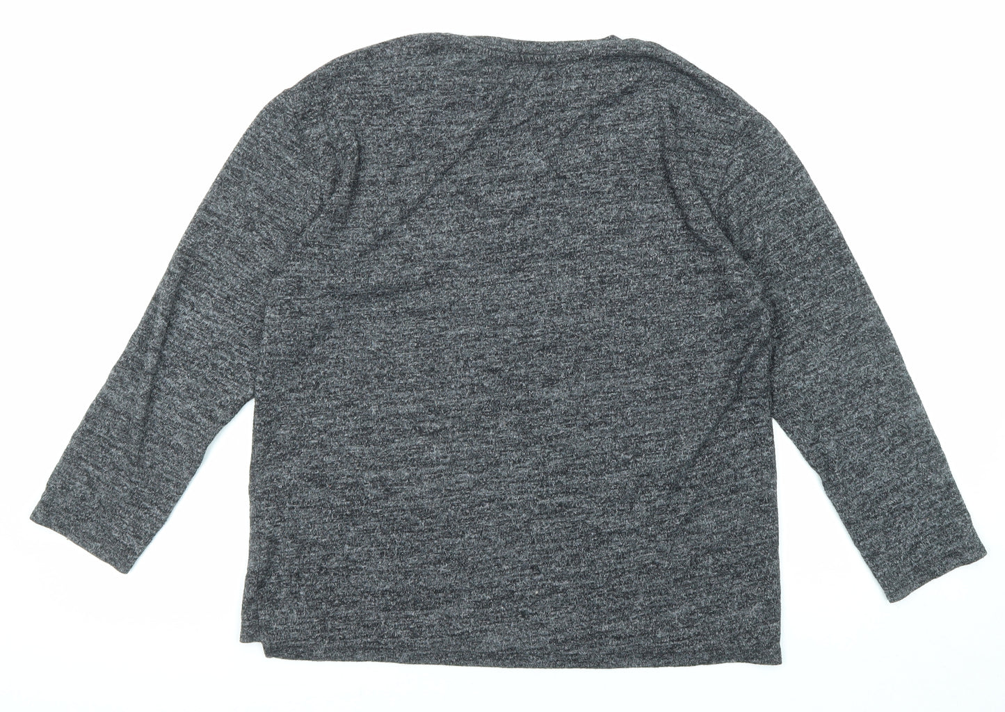 Zara Womens Grey Viscose Basic T-Shirt Size 10 Round Neck - Try Your Luck