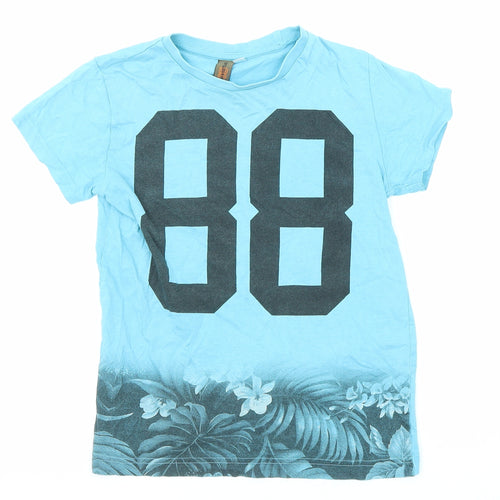 Urban Outlaws Sportswear Boys Blue Cotton Basic T-Shirt Size 9-10 Years Crew Neck Pullover