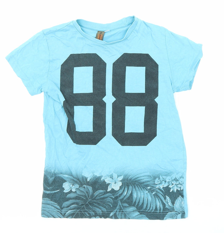 Urban Outlaws Sportswear Boys Blue Cotton Basic T-Shirt Size 9-10 Years Crew Neck Pullover