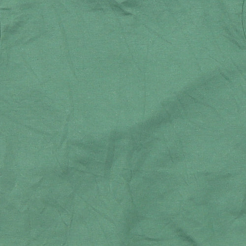 PRETTYLITTLETHING Womens Green Polyester Basic T-Shirt Size 6 Scoop Neck