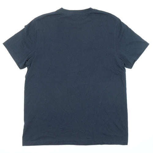 Mountain Warehouse Mens Blue Cotton T-Shirt Size M Crew Neck