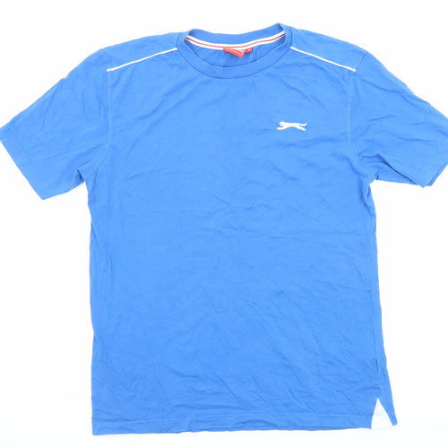Slazenger Mens Blue Cotton T-Shirt Size M Crew Neck