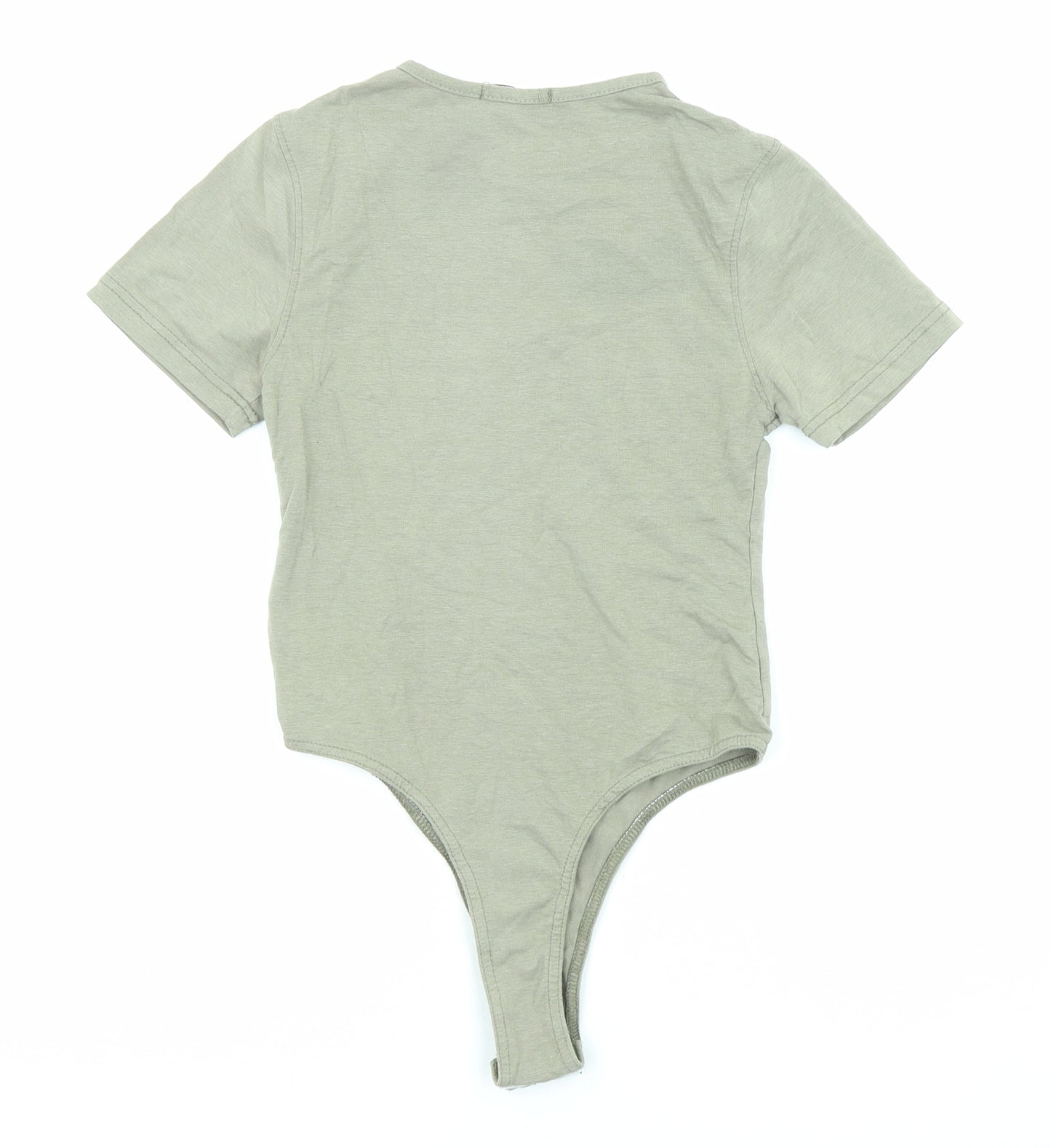 PRETTYLITTLETHING Womens Green Polyester Bodysuit One-Piece Size 10 Snap