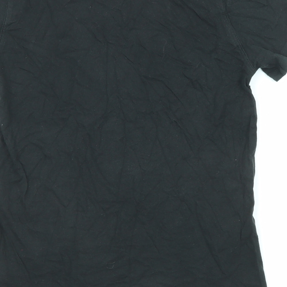 Calvin Klein Girls Black Cotton Basic T-Shirt Size 12-13 Years Crew Neck Pullover