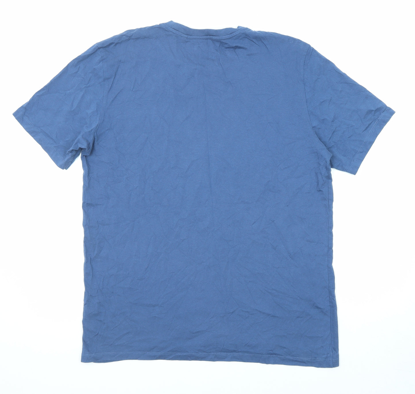 NEXT Mens Blue Cotton T-Shirt Size XL Crew Neck
