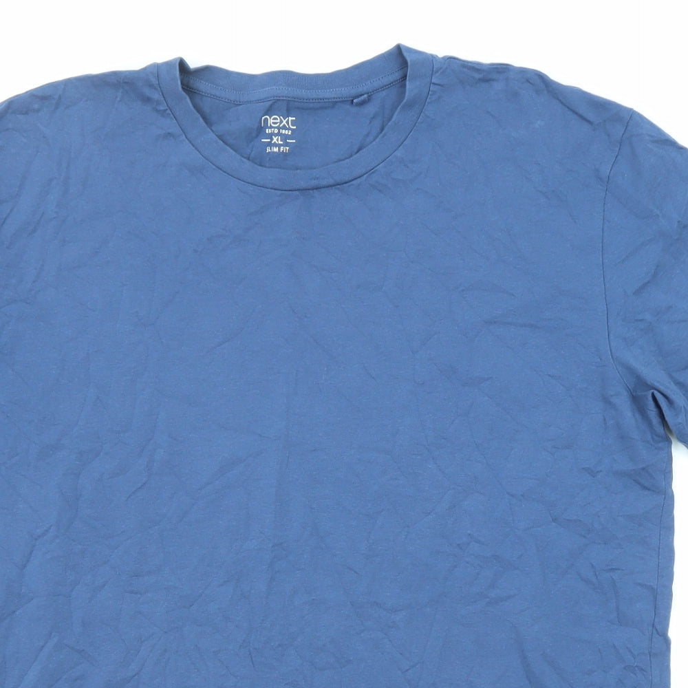 NEXT Mens Blue Cotton T-Shirt Size XL Crew Neck